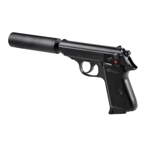 Umarex - Replika ASG pistoletu Walther PPK/S SD - Green Gas - Czarna - 2.6558
