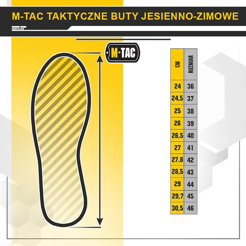 M-Tac - Buty taktyczne jesienno-zimowe - Czarne - 1JJ143/7TPLV