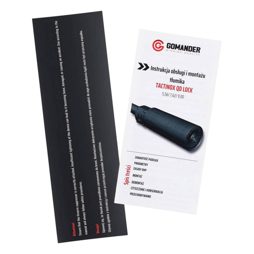 Gomander - Tłumik do broni Tactinox QD XL - 7,62 mm - M26x1,5 - Czarny - TB0.9652