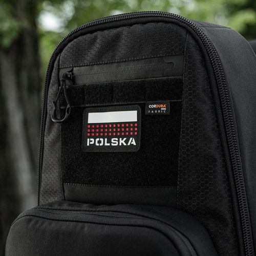 M-Tac - Naszywka Z Flagą i Napisem Polska - Laser Cut - Piksele - Czarno / Czerwono / Biała - 51007102