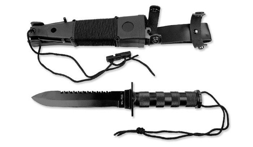 Mil-Tec - Nóż survivalowy - Survival Knife - Czarny - 15369000