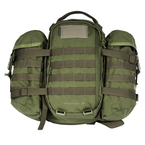 WISPORT - Plecak Sparrow 16 z dwiema kieszeniami bocznymi - 16 + 10 l - Olive Green