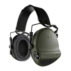 Sordin - Aktywne ochronniki słuchu Supreme X2 - Pałąk nagłowny - Żelowe poduszki - Zielone - 301006-10G