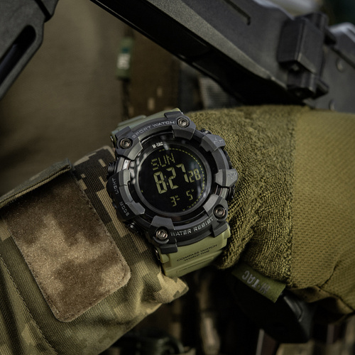 M-Tac - Zegarek taktyczny 2037 - LED - 5 ATM - Zielony - 50007001