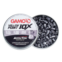 Gamo - Śrut Diabolo AccuTek Hollow Point 10X - Kaliber 5,5 mm - 250 sztuk - 6322547-AK