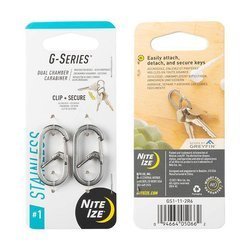 Nite Ize - Karabińczyk z podwójną komorą G-Series™ #1 - 2 szt. - Stalowy - Srebrny - GS1-11-2R6