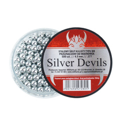 Silver Devils - Śrut do wiatrówki stalowy okrągły BB - 500 szt. - Srebrny - 4,5 mm - 45500ZNBT 