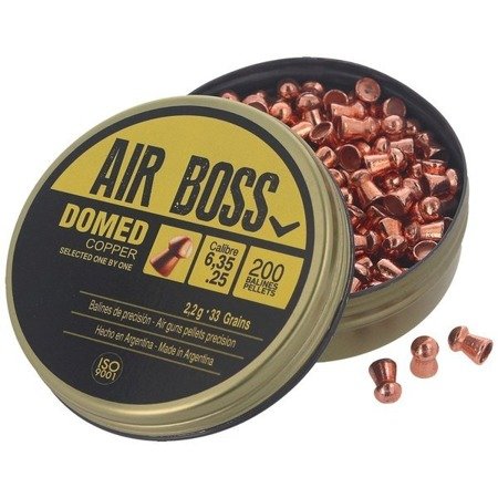 Apolo - Śrut do wiatrówki Air Boss Domed Copper -  6.35 mm - 200szt - E 30200 - Śrut Diabolo do wiatrówek