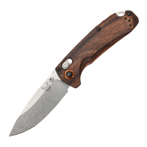 Benchmade - Nóż myśliwski składany HUNT North Fork - Drop Point - Axis Lock - Drewniany - 15032 - Noże składane