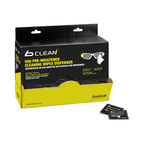 Bolle - Chusteczki do czyszczenia okularów nawilżone B-Clean - 500 sztuk - PACW500 - Pielęgnacja