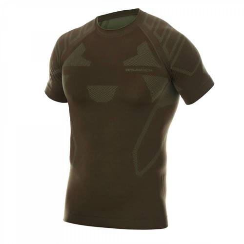 Brubeck - Koszulka termoaktywna Ranger Protect z krótkim rękawem - Khaki - SS13000 - Koszulki wojskowe