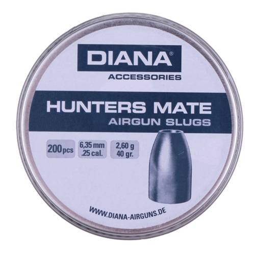 Diana - Śrut do wiatrówki Hunters Mate Slug - 6,35 mm - 200 szt - 44404002 - Śrut Diabolo do wiatrówek