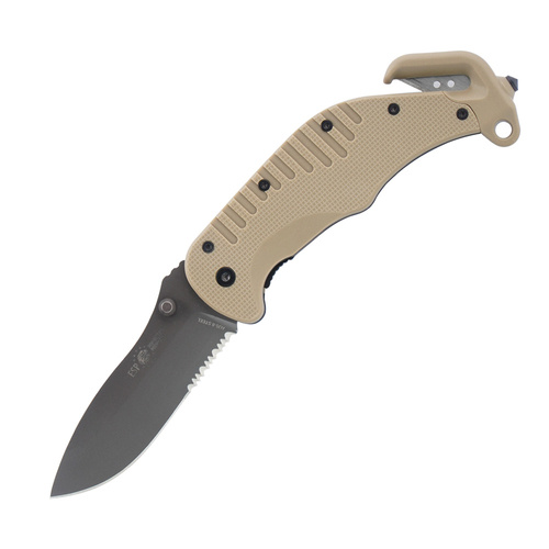 ESP - Nóż ratowniczy Rescue Knife - Ostrze Combo - Khaki - RKK-01-S KH - Noże składane