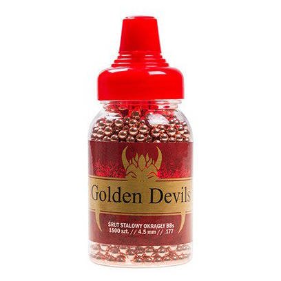 Golden Devils - Śrut do wiatrówki stalowy okrągły BB - 1500 szt. - 4,5 mm - Śrut BB okrągły do wiatrówek