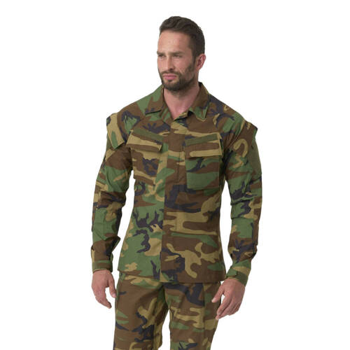 Helikon - Bluza wojskowa Raid - Ripstop - 8 kieszeni - US Woodland - BL-RAD-SP-03 - Bluzy Helikon