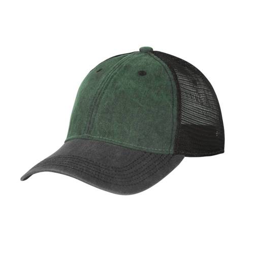 Helikon - Czapka z daszkiem Trucker - Washed Dark Green / Washed Black - CZ-PTC-CW-1F1CC - Czapki z daszkiem