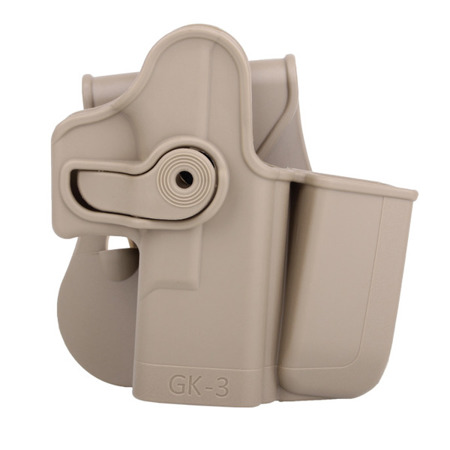 IMI Defense - Kabura polimerowa z ładownicą Roto Paddle Holster Level 2 - Glock 17/19/22/23/31/32/36 - Desert Tan - IMI-Z1023 - Kabury na pas