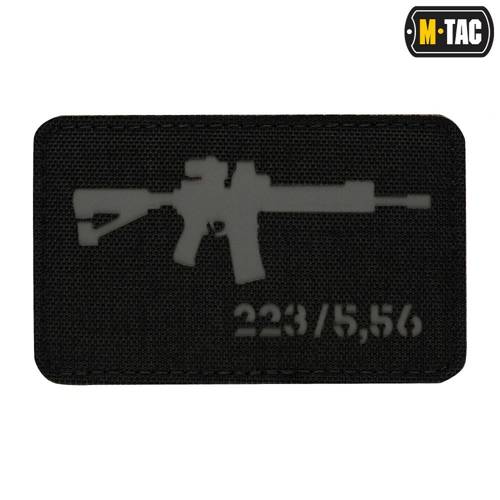 M-Tac - Naszywka AR-15 223/5,56 Laser Cut - Czarny/Szary - 51111211 - Morale Patch