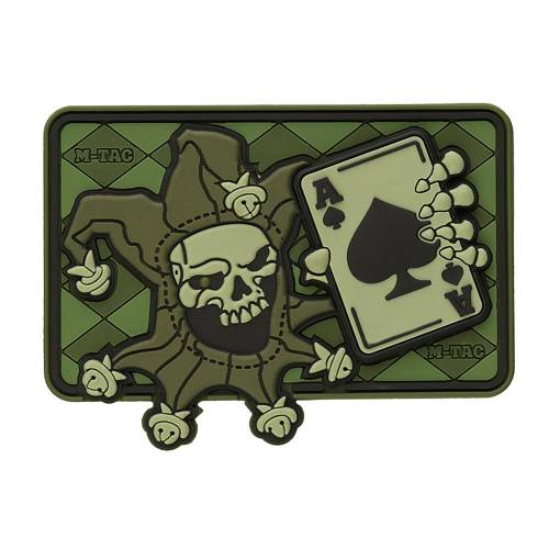 M-Tac - Naszywka Morale Patch - Joker Skull 3D PVC - Oliwkowy - 51120001 - Naszywki PVC 3D