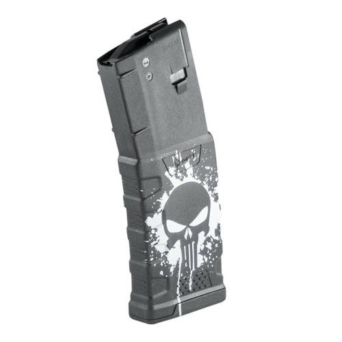 MFT - Magazynek polimerowy Extreme Duty Punisher Skull do AR-15 / M4 - 5,56 x 45 mm/.223 - 30 naboi - Czarny - EXDPM556D-PSS-WH - Magazynki AR