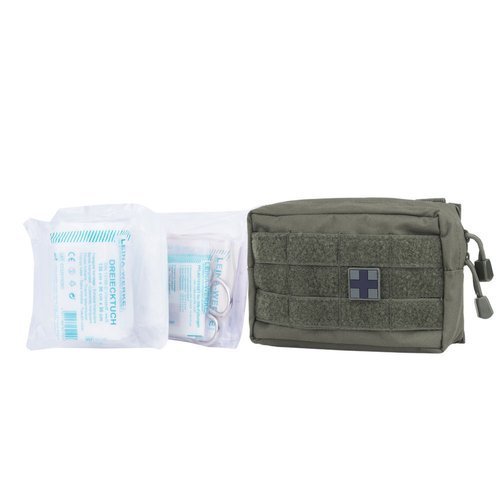 Mil-Tec - Apteczka z wyposażeniem First Aid Set - Mała, 25 elementów - Zielony OD - 16025301 - Apteczki pierwszej pomocy