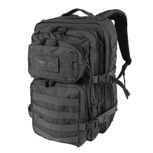 Mil-Tec - Plecak Large Assault Pack - Czarny - 14002202 - Wycieczkowe, patrolowe (26-40 l)