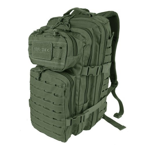 Mil-Tec - Plecak Small Assault Pack Laser Cut - Zielony OD - 14002601 - EDC, jednodniowe (do 25 l)