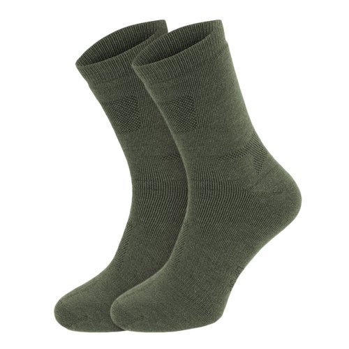 Mil-Tec - Skarpety Merino - 2 Pary - Olive Drab - 13006301 - Skarpety wojskowe