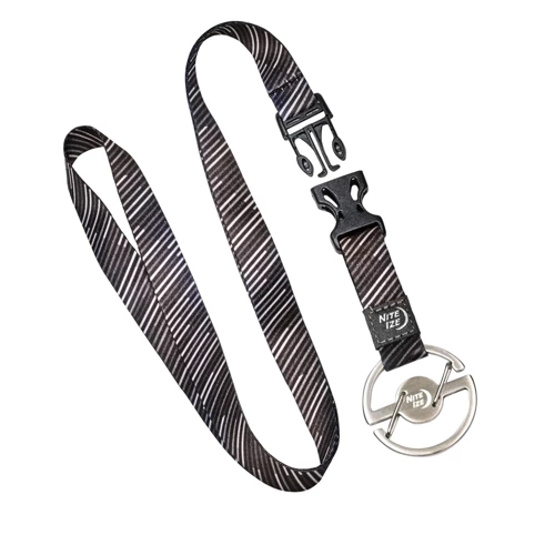 Nite Ize - Karabinczyk ze smyczą Medallion Key Lanyard - Stalowy - Srebrny/Czarny - MKL-11-R3 - Breloki