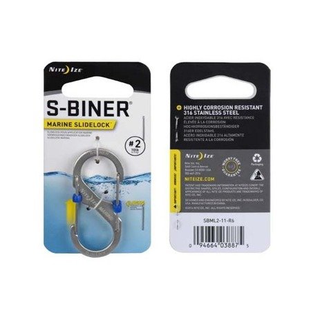 Nite Ize - Karabinek S-Biner® Marine SlideLock® #2 - Stainless - SBML2-11-R6 - Karabinki stalowe