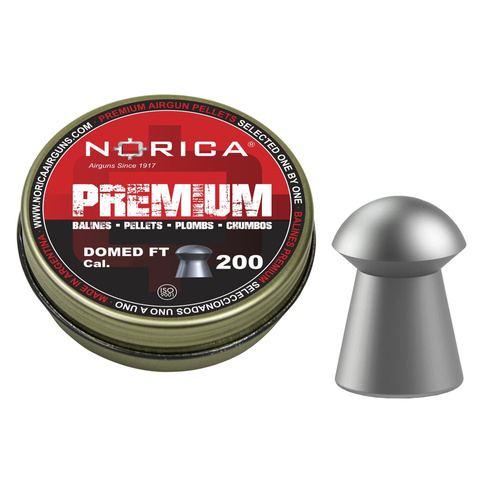 Norica - Śrut do wiatrówki Domed Premium FT - 6,35 mm - 200 szt. - 198.00.102 - Śrut Diabolo do wiatrówek
