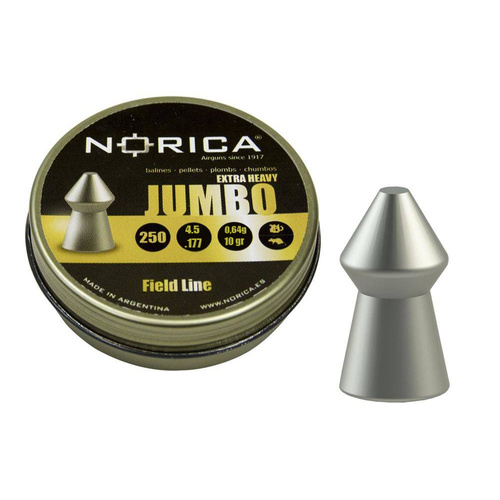 Norica - Śrut do wiatrówki Jumbo Extra Heavy - 4,5 mm - 250 szt. - Śrut Diabolo do wiatrówek