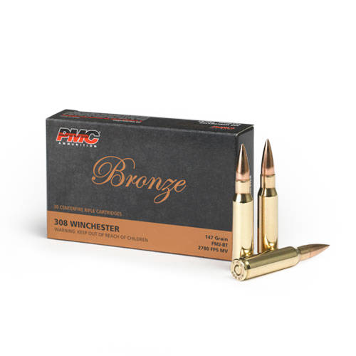 PMC - Amunicja karabinowa Bronze Boat Tail .308 WIN 147 gr / 9.53 g FMJ - 308A - Amunicja karabinowa