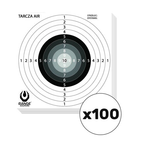 Range Solutions - Tarcze strzeleckie do wiatrówki AIR - 100 szt. - 14x14 cm - Biały - RAN-31-030005 - Kulochwyty i tarcze do wiatrówek