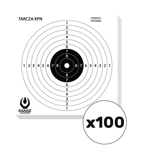 Range Solutions - Tarcze strzeleckie do wiatrówki KPN - 100 szt. - 14x14 cm - Biały - RAN-31-030006 - Kulochwyty i tarcze do wiatrówek