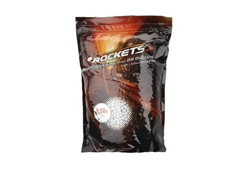 Rockets - Kulki do ASG Professional - 0,20 g - 2 kg - Białe - ROC-16-005149 - Kulki ASG 0,20 g