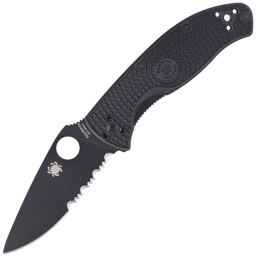 Spyderco - Nóż składany Tenacious - 8Cr13MoV - Czarny - C122PSBBK - Noże składane