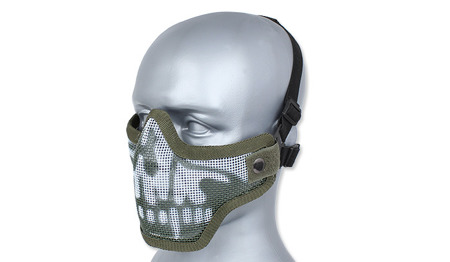 TMC - Maska z siatki - Strike Steel Half Face Mask - Wolf - Zielony OD - Maski ochronne ASG