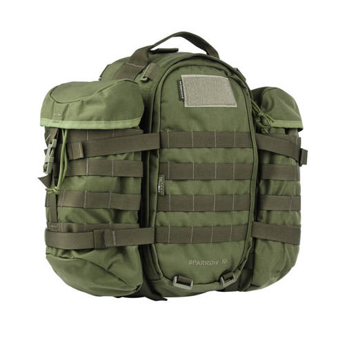 WISPORT - Plecak Sparrow 16 z dwiema kieszeniami bocznymi - 16 + 10 l - Olive Green - Wycieczkowe, patrolowe (26-40 l)