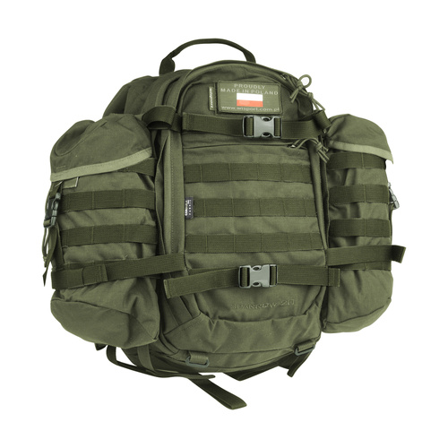 WISPORT - Plecak Sparrow 20 II z dwiema kieszeniami bocznymi - 20 + 10 l - Olive Green - Wycieczkowe, patrolowe (26-40 l)