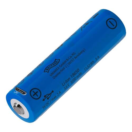 Walther - Akumulator ICR 18650 - 3,7 V - USB - 3200 mAh - 3.7133 - Akumulatory, baterie