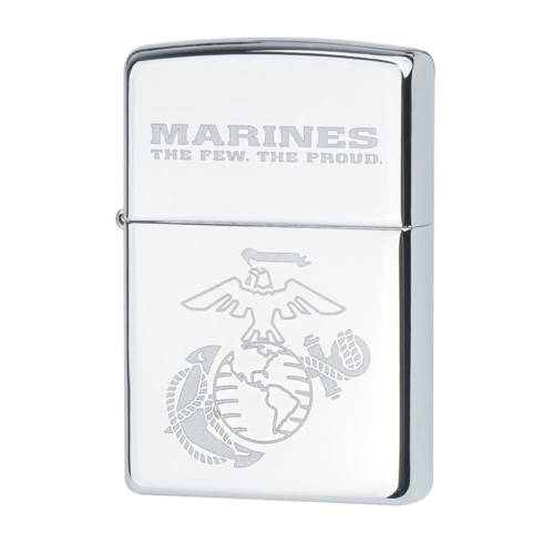 Zippo - Zapalniczka benzynowa Marines - High Polish Chrome - Z28478 - Zapalniczki benzynowe wojskowe