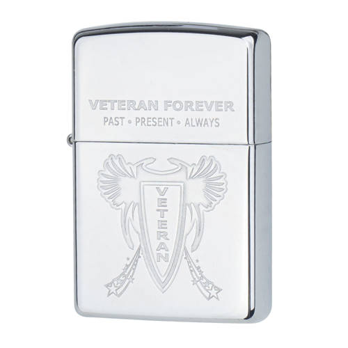 Zippo - Zapalniczka benzynowa Veteran Forever - High Polish Chrome - Z28054 - Zapalniczki benzynowe wojskowe