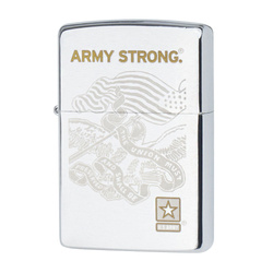 Zippo - Бензинова запальничка для армії США - Army Strong - матовий хром - Z28515