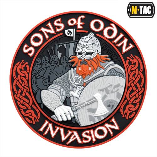 M-Tac -  3D PVC нашивка Sons of Odin - Чорний/Червоний - 51137233 - Нашивки PVC 3D