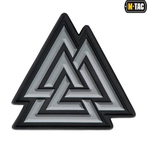 M-Tac - 3D Нашивка з ПВХ Valknut - чорний / сірий - 51163211 - Нашивки PVC 3D