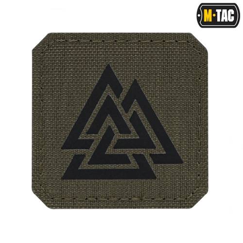 M-Tac - Квадратна нашивка Laser cut Valknut - Чорний / Ranger Green - 51162232 - Інше